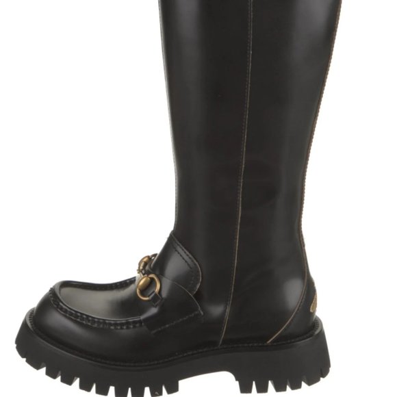 Gucci Black Leather Knee-High Boots - Picture 7 of 8